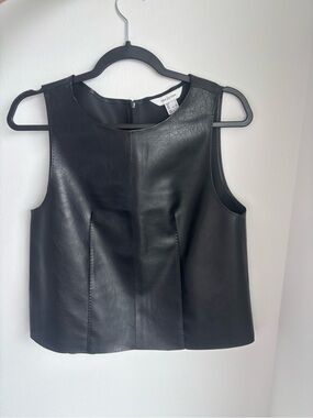 Faux Leather black top